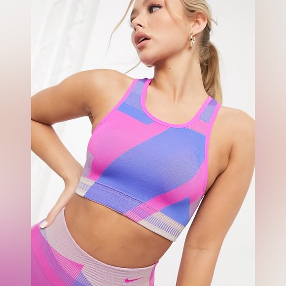 Nike Other - Nike dri-fit Pink & Purple Colorblock Longline Sports Bra medium runs small